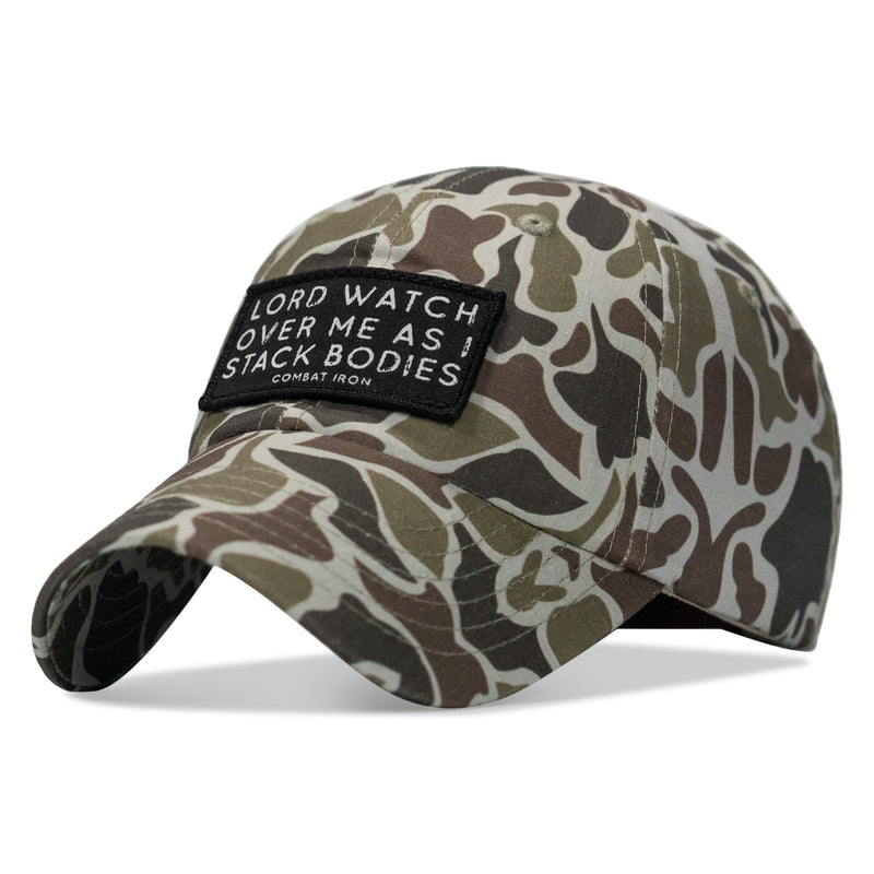 Load image into Gallery viewer, Lord Watch Over Me As I Stack Bodies Patch Tactical Ripstop Mesh Snapback Hat