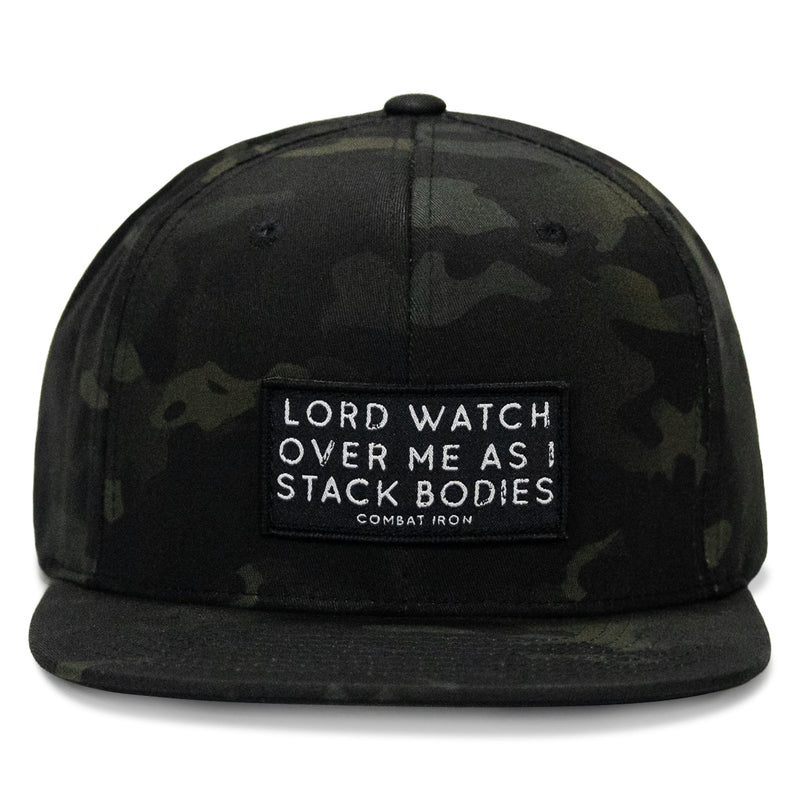 Load image into Gallery viewer, Lord Watch Over Me As I Stack Bodies Patch Flatbill Hat