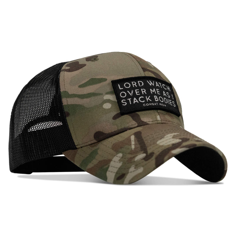 Load image into Gallery viewer, Lord Watch Over Me As I Stack Bodies Patch Snapback Hat