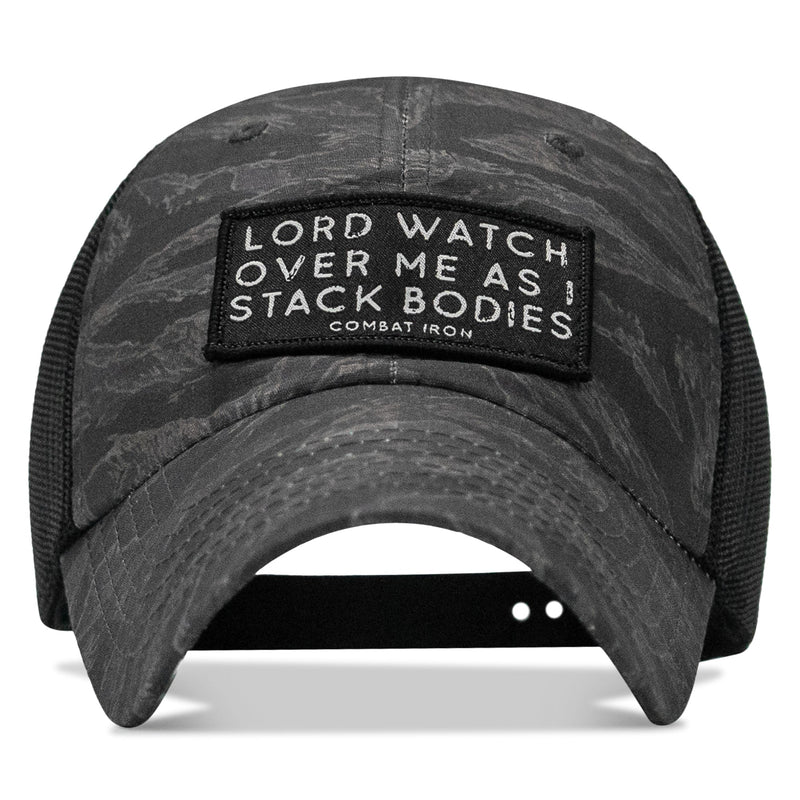 Load image into Gallery viewer, Lord Watch Over Me As I Stack Bodies Patch Tactical Ripstop Mesh Snapback Hat