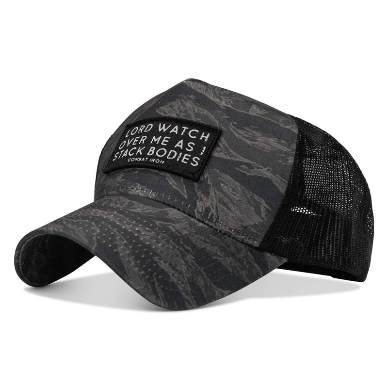 Load image into Gallery viewer, Lord Watch Over Me As I Stack Bodies Patch Five Panel Breacher Snapback Hat