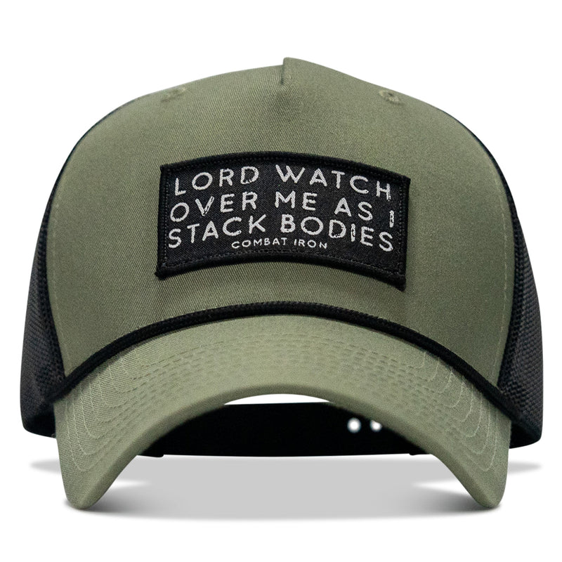 Load image into Gallery viewer, Lord Watch Over Me As I Stack Bodies Patch Rope Snapback