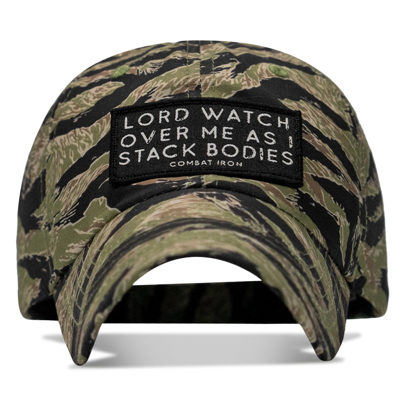 Load image into Gallery viewer, Lord Watch Over Me As I Stack Bodies Patch Tactical Ripstop Mesh Snapback Hat