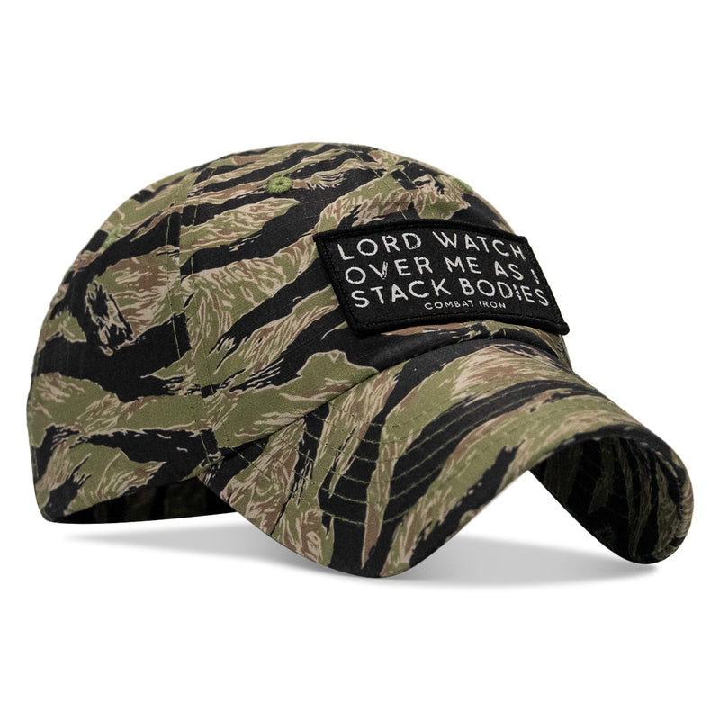 Load image into Gallery viewer, Lord Watch Over Me As I Stack Bodies Patch Tactical Ripstop Mesh Snapback Hat