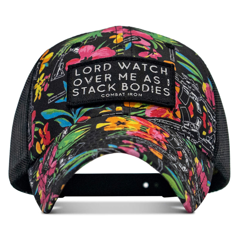 Load image into Gallery viewer, Lord Watch Over Me As I Stack Bodies Patch Tactical Ripstop Mesh Snapback Hat