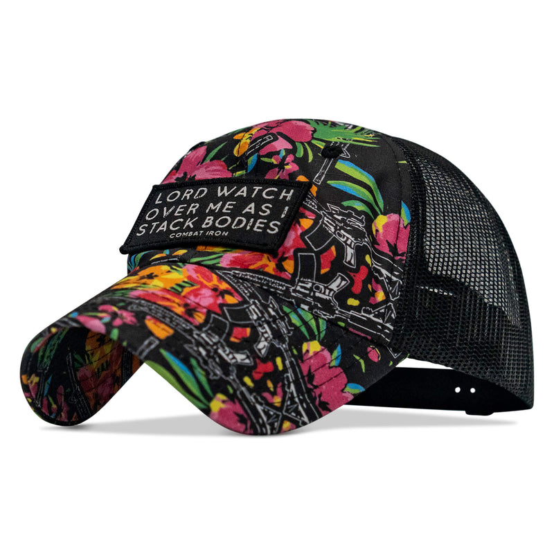 Load image into Gallery viewer, Lord Watch Over Me As I Stack Bodies Patch Tactical Ripstop Mesh Snapback Hat
