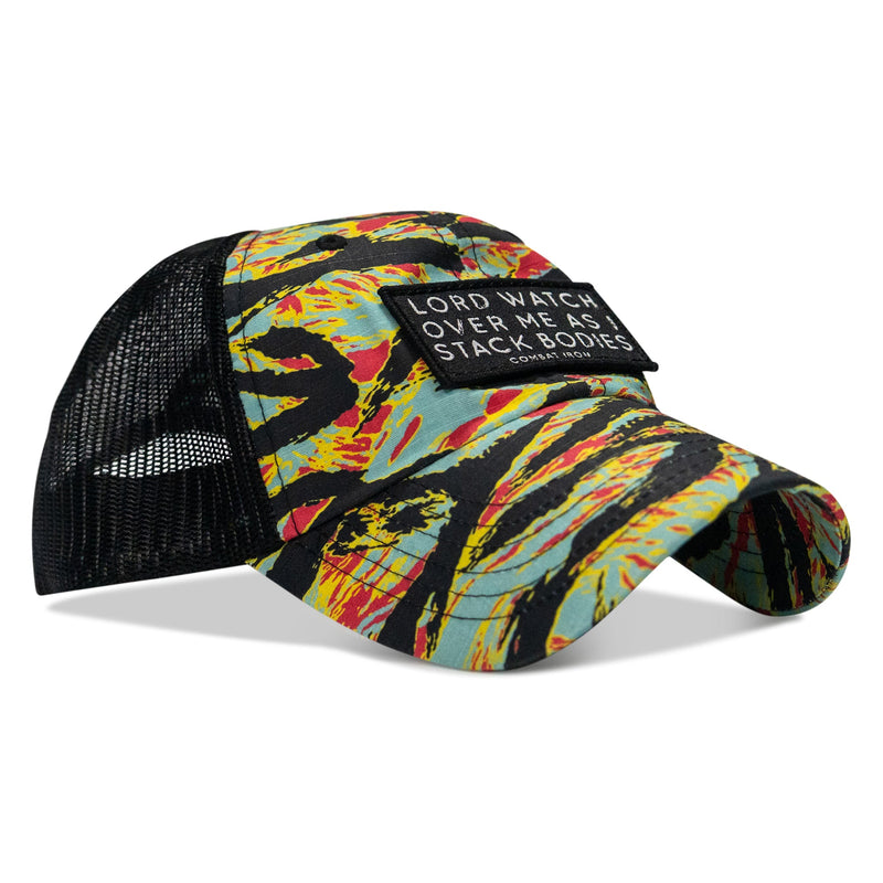 Load image into Gallery viewer, Lord Watch Over Me As I Stack Bodies Patch Tactical Ripstop Mesh Snapback Hat
