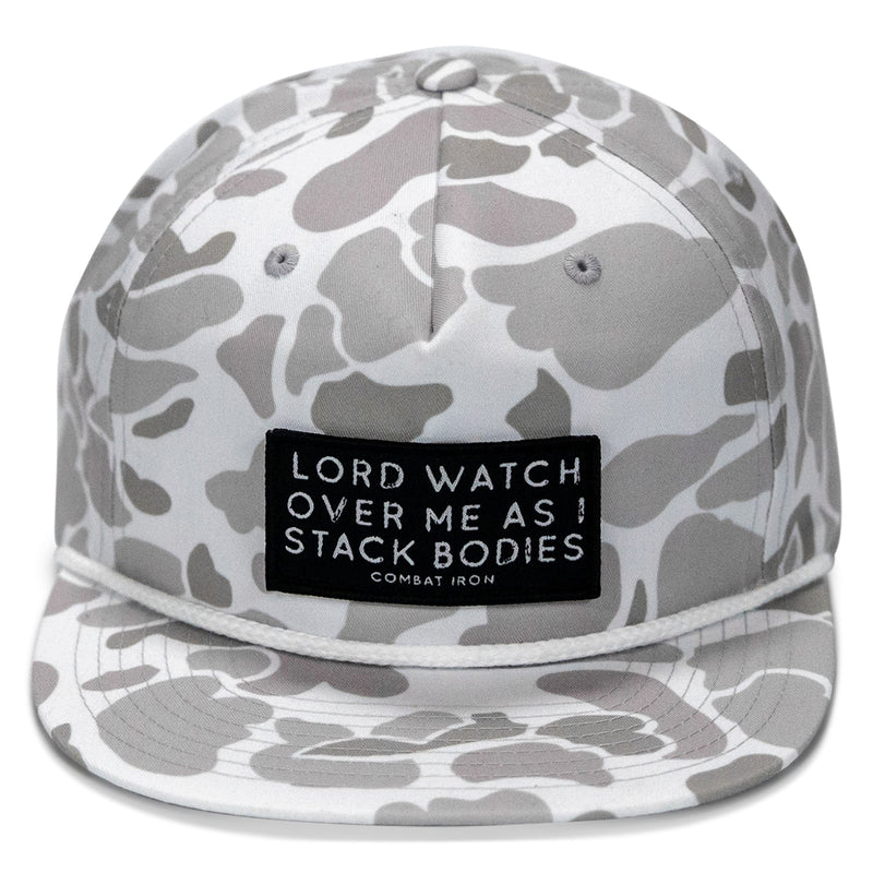 Load image into Gallery viewer, Lord Watch Over Me As I Stack Bodies Patch Flatbill Hat