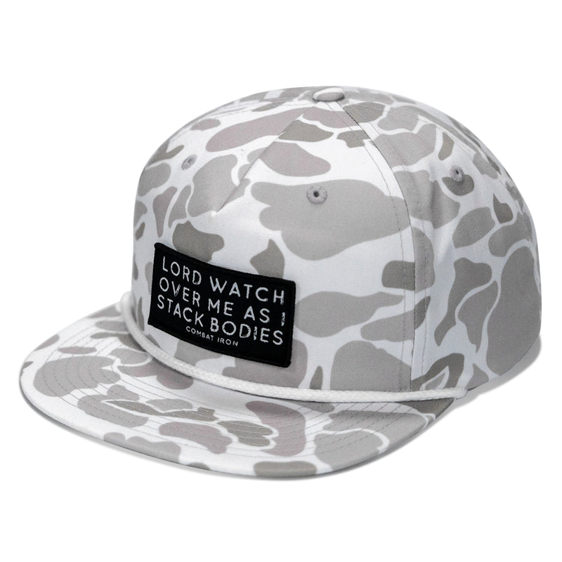 Load image into Gallery viewer, Lord Watch Over Me As I Stack Bodies Patch Flatbill Hat