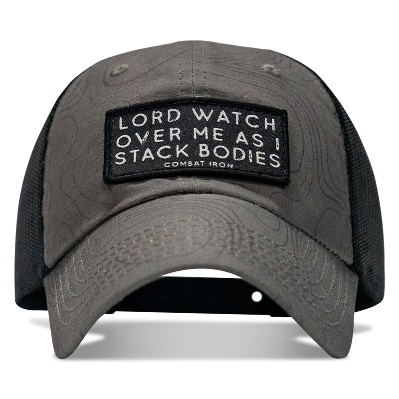 Load image into Gallery viewer, Lord Watch Over Me As I Stack Bodies Patch Tactical Ripstop Mesh Snapback Hat