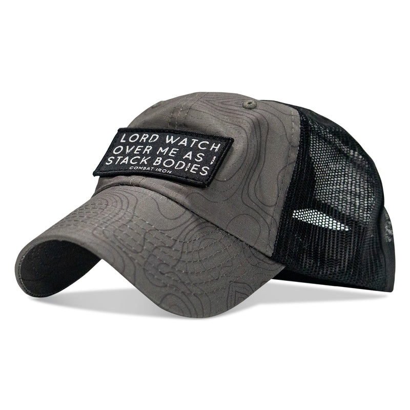 Load image into Gallery viewer, Lord Watch Over Me As I Stack Bodies Patch Tactical Ripstop Mesh Snapback Hat