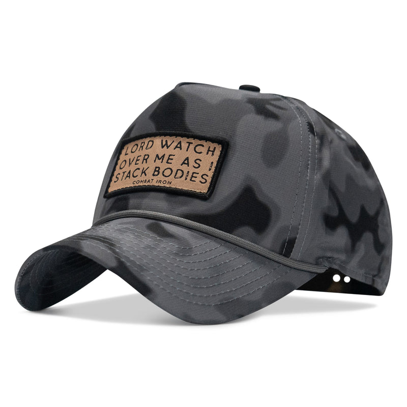 Load image into Gallery viewer, Lord Watch Over Me As I Stack Bodies (Tan) Patch Waterproof Weekender Snapback