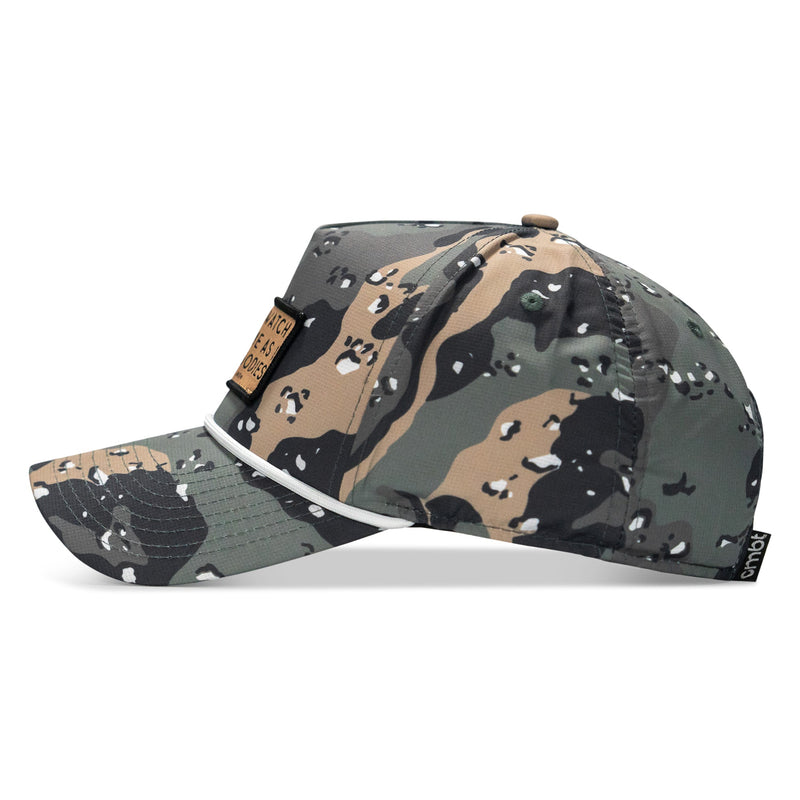 Load image into Gallery viewer, Lord Watch Over Me As I Stack Bodies (Tan) Patch Waterproof Weekender Snapback