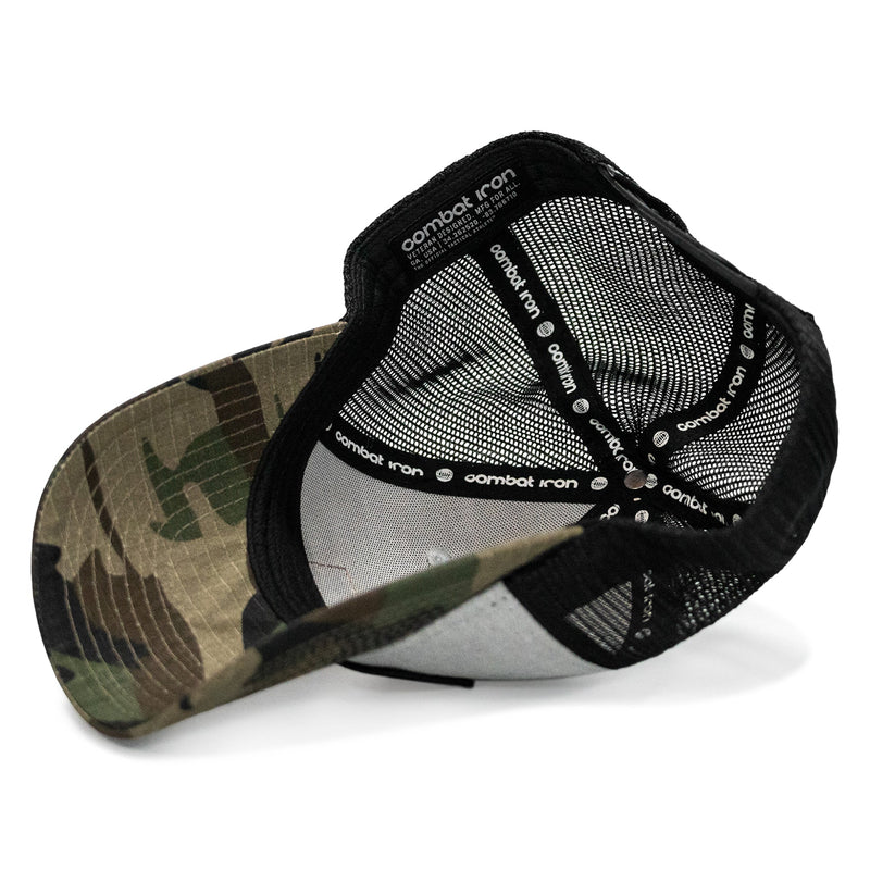 Load image into Gallery viewer, Lord Watch Over Me As I Stack Bodies Tan Patch Snapback Hat