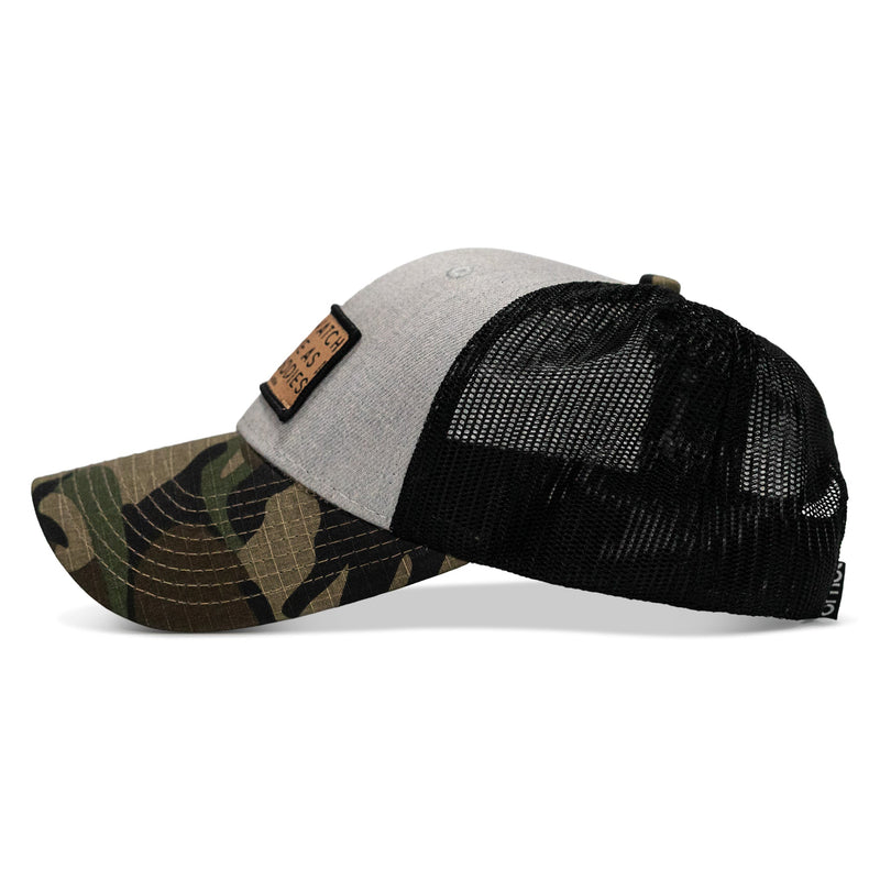 Load image into Gallery viewer, Lord Watch Over Me As I Stack Bodies Tan Patch Snapback Hat