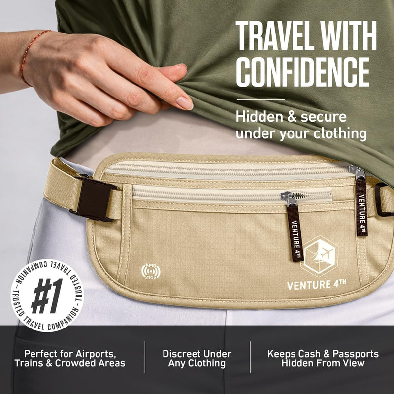 Load image into Gallery viewer, Travel Money Belt + RFID Sleeves