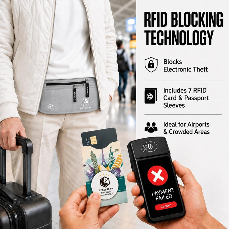 Load image into Gallery viewer, Travel Money Belt + RFID Sleeves