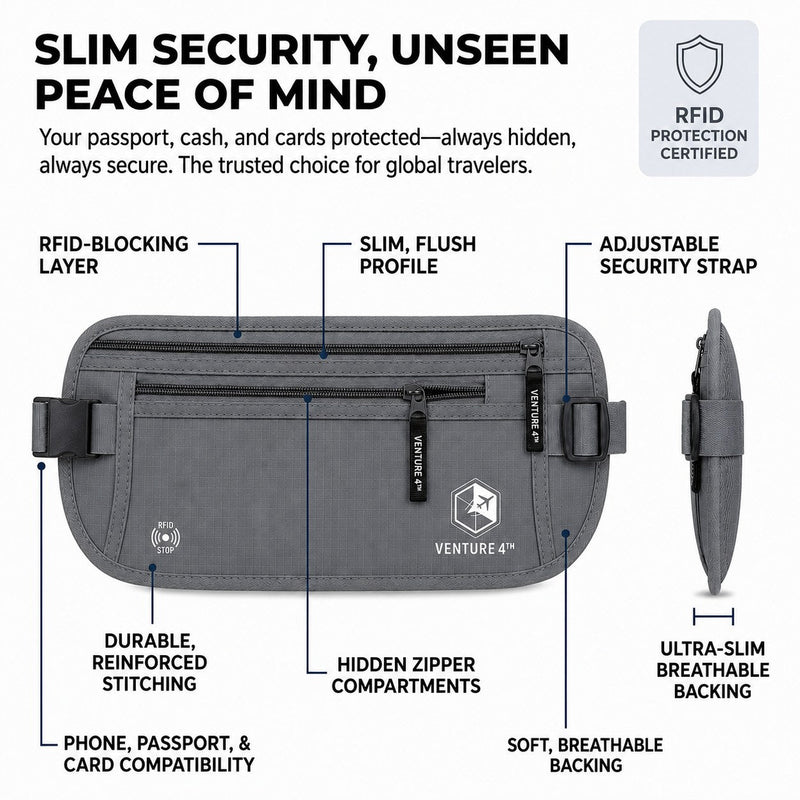 Load image into Gallery viewer, Travel Money Belt + RFID Sleeves