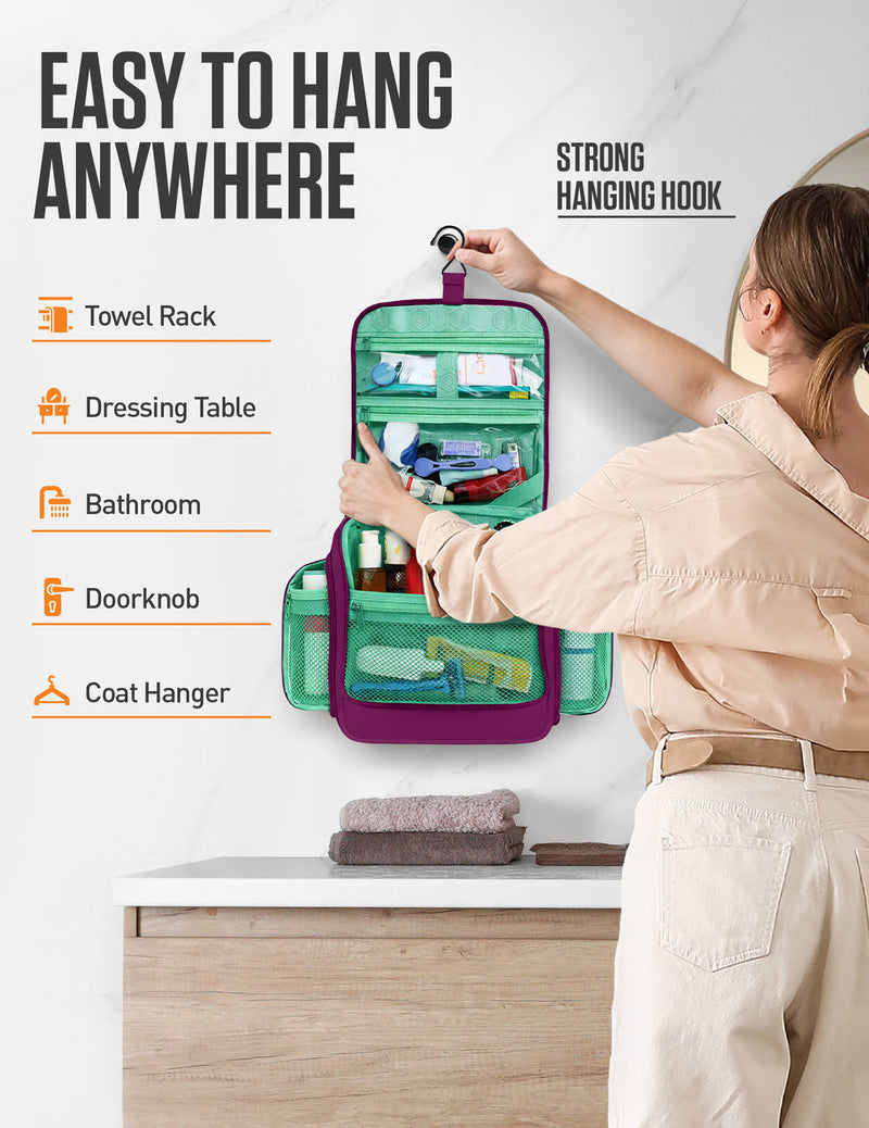 Load image into Gallery viewer, Hanging Travel Toiletry Bag
