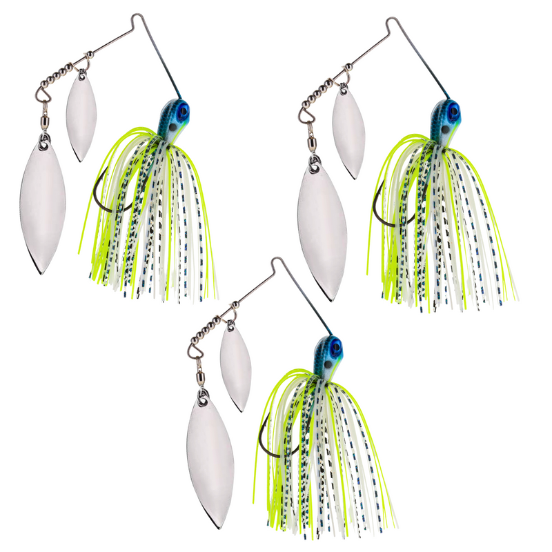 Load image into Gallery viewer, Reaction Tackle Lead Double Willow Blade Spinnerbait Jigs (3-Pack)