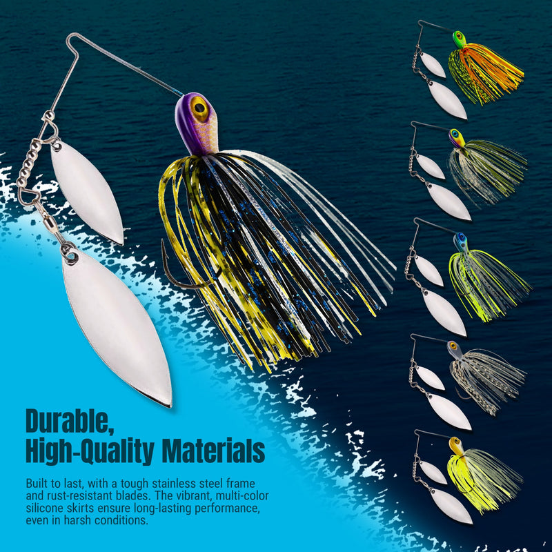 Load image into Gallery viewer, Reaction Tackle Lead Double Willow Blade Spinnerbait Jigs (3-Pack)