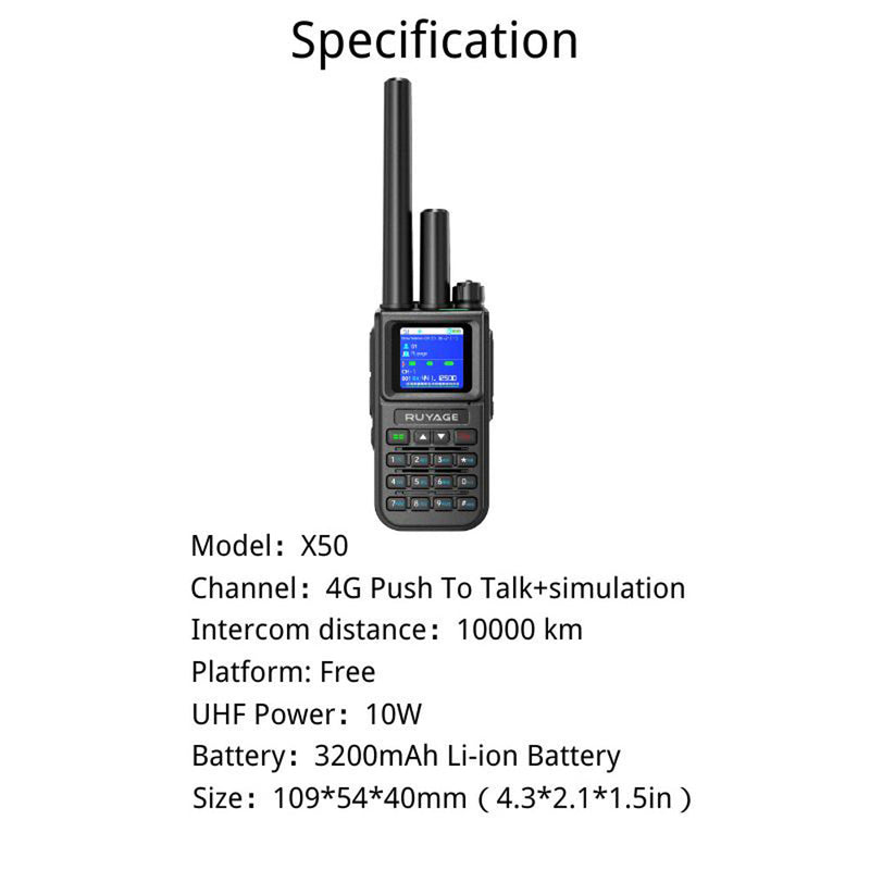 Load image into Gallery viewer, Ruyage X50 Dual Mode Long Range Radio Analog + 4G LTE PTT Walkie Talkie