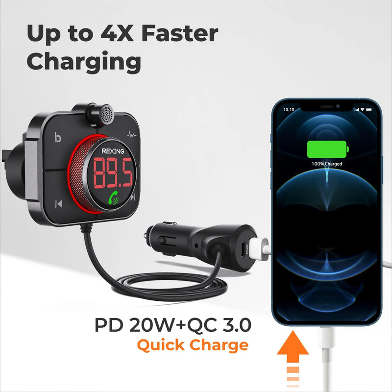 Load image into Gallery viewer, Rexing FMT2 FM Transmitter Car Charger w/Bluetooth 5.0