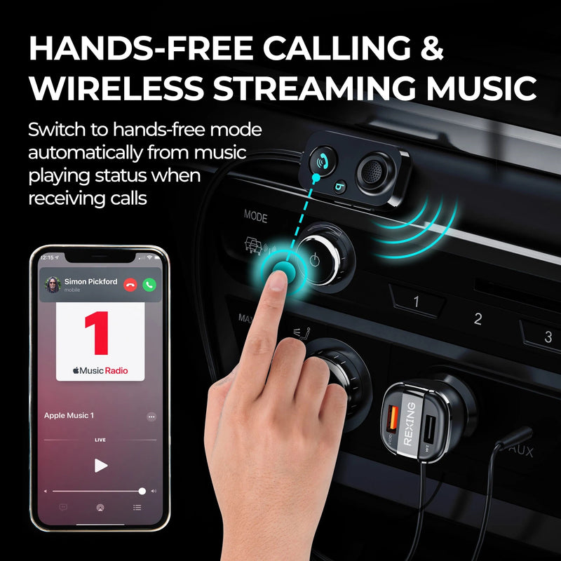 Load image into Gallery viewer, Rexing AUX2 Mini Bluetooth Receiver for car w/ Bluetooth 5.1