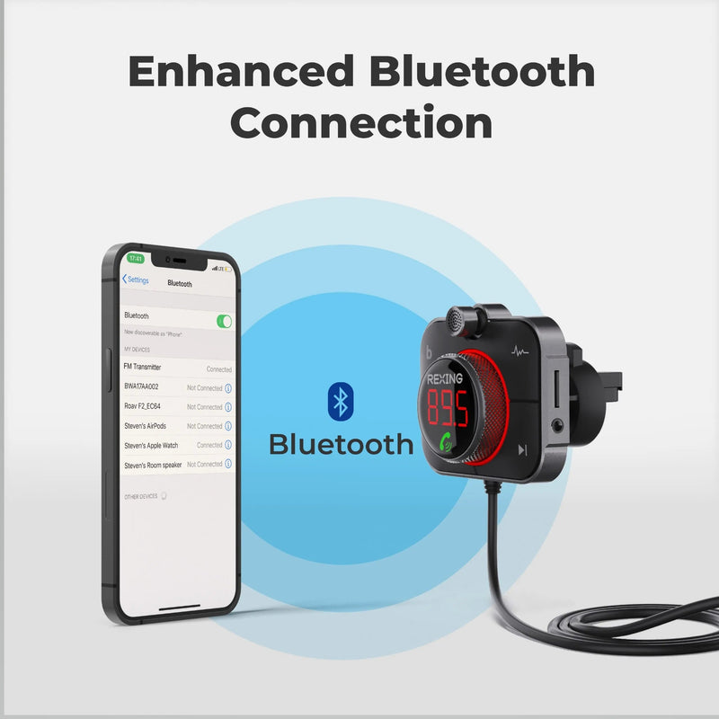 Load image into Gallery viewer, Rexing FMT2 FM Transmitter Car Charger w/Bluetooth 5.0