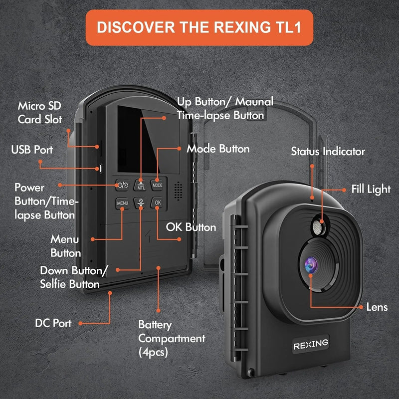 Load image into Gallery viewer, Rexing TL1 Time-Lapse Camera 1920×1080 Full HD