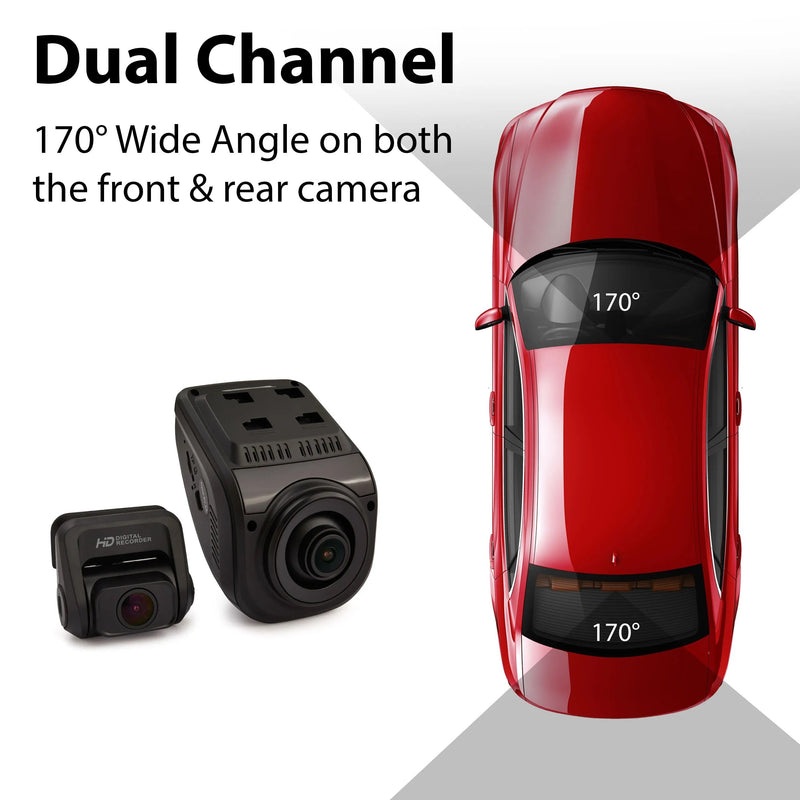Load image into Gallery viewer, Rexing V1P Pro Dual 1080p Full HD Front and Rear Dash Cam with Wi-Fi and Built-in GPS Logger