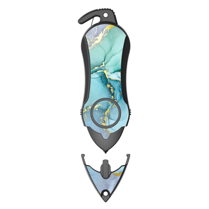 Load image into Gallery viewer, Personal Alarm keychain Safety Emergency Tool (Green Marble)