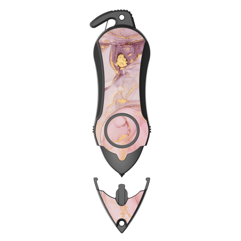 Load image into Gallery viewer, Personal Alarm Keychain Safety Emergency Tool (Pink Marble)
