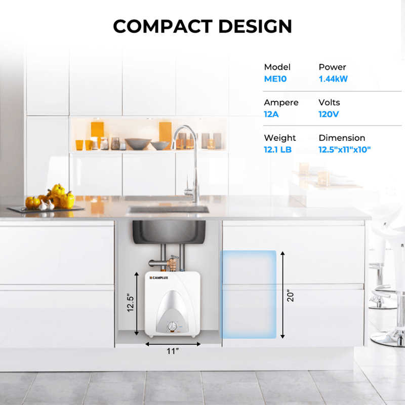 Load image into Gallery viewer, Camplux Electric Mini Tank Point of Use Water Heater 120V - 1.3 Gallon