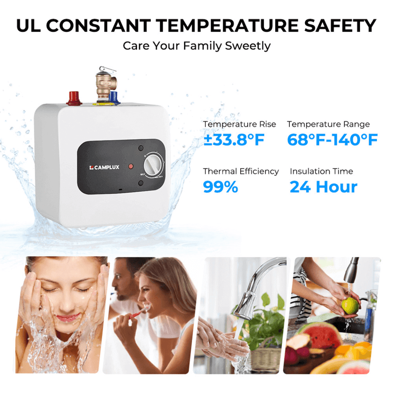 Load image into Gallery viewer, Camplux Electric Mini Tank Water Heater 120V - 1.3 Gallon
