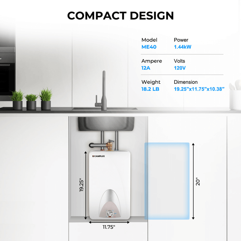 Load image into Gallery viewer, Camplux Electric Mini Tank Point of Use Water Heater 120V - 4.0 Gallon