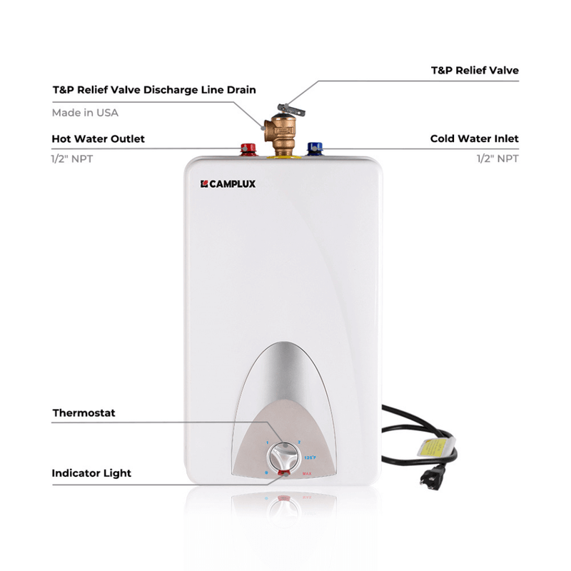 Load image into Gallery viewer, Camplux Electric Mini Tank Point of Use Water Heater 120V - 4.0 Gallon