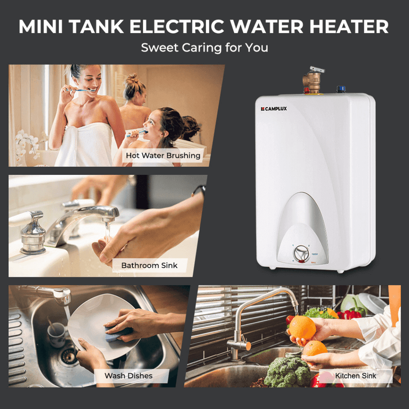 Load image into Gallery viewer, Camplux Electric Mini Tank Point of Use Water Heater 120V - 6.0 Gallon