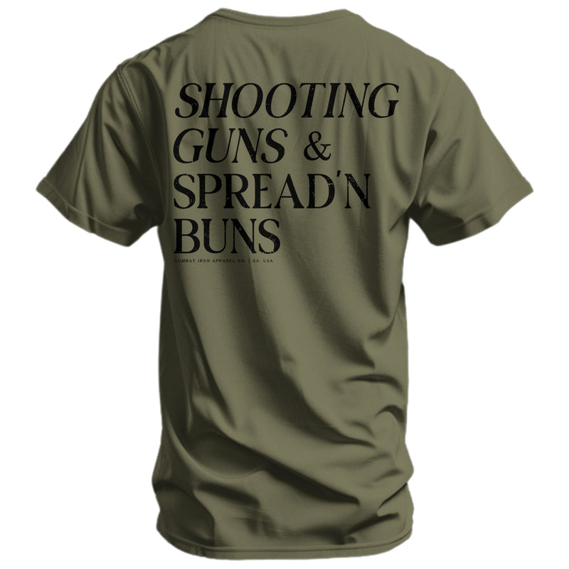 Load image into Gallery viewer, Shooting Guns & Spread'n Buns Men's T-Shirt