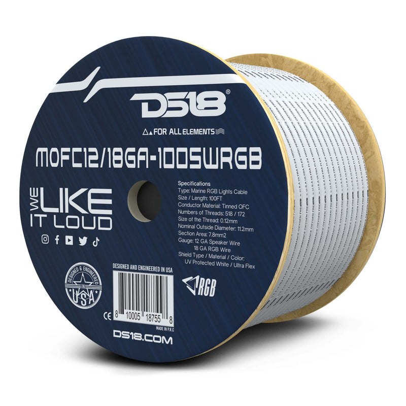 Load image into Gallery viewer, Marine Tinned OFC 18-GA Rgb Wires with 12-GA Speaker Wires 100 Feet