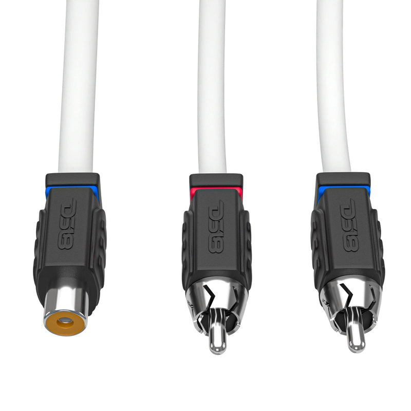 Load image into Gallery viewer, RCA Marine Grade Tinned 100% Copper OFC Y Connector 1 FEMALE to 2 MALE - WHITE