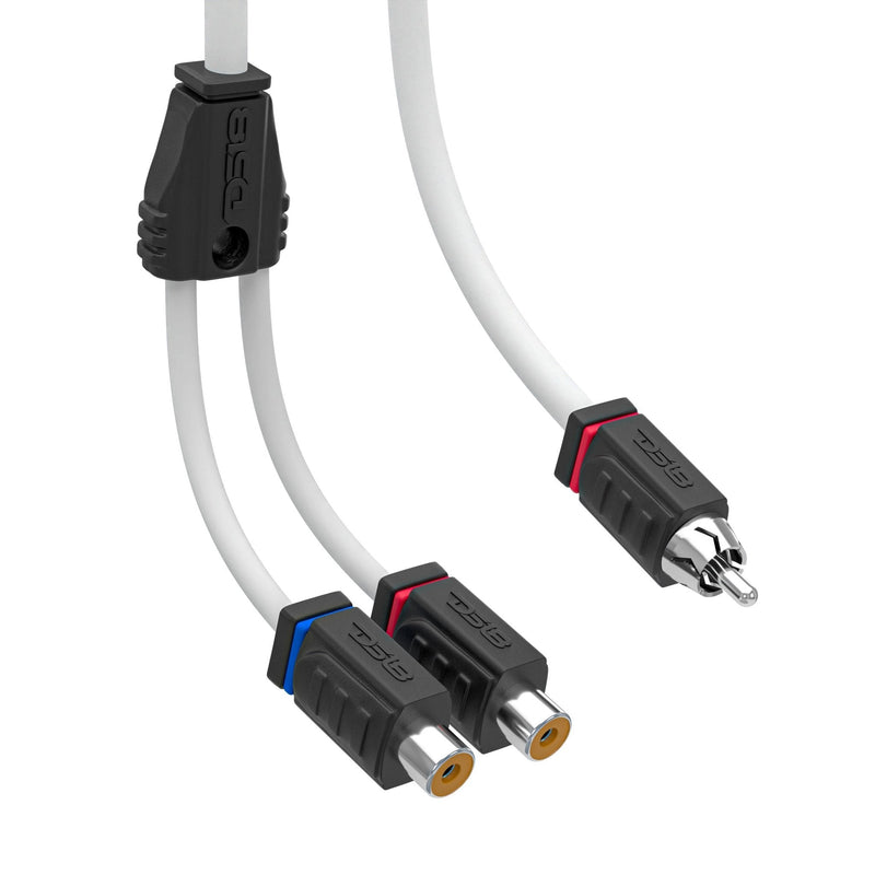 Load image into Gallery viewer, RCA Marine Grade Tinned 100% Copper OFC Y Connector 2 FEMALE to 1 MALE - WHITE