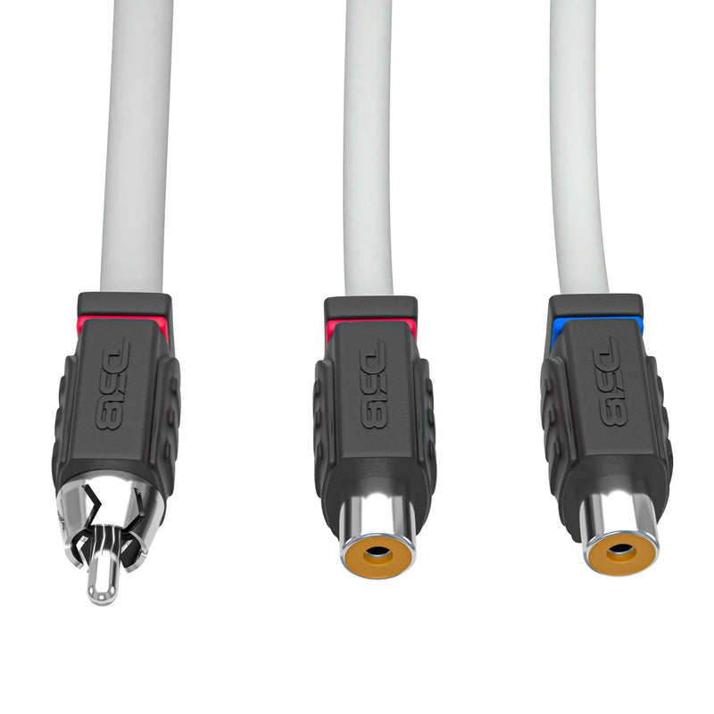 Load image into Gallery viewer, RCA Marine Grade Tinned 100% Copper OFC Y Connector 2 FEMALE to 1 MALE - WHITE