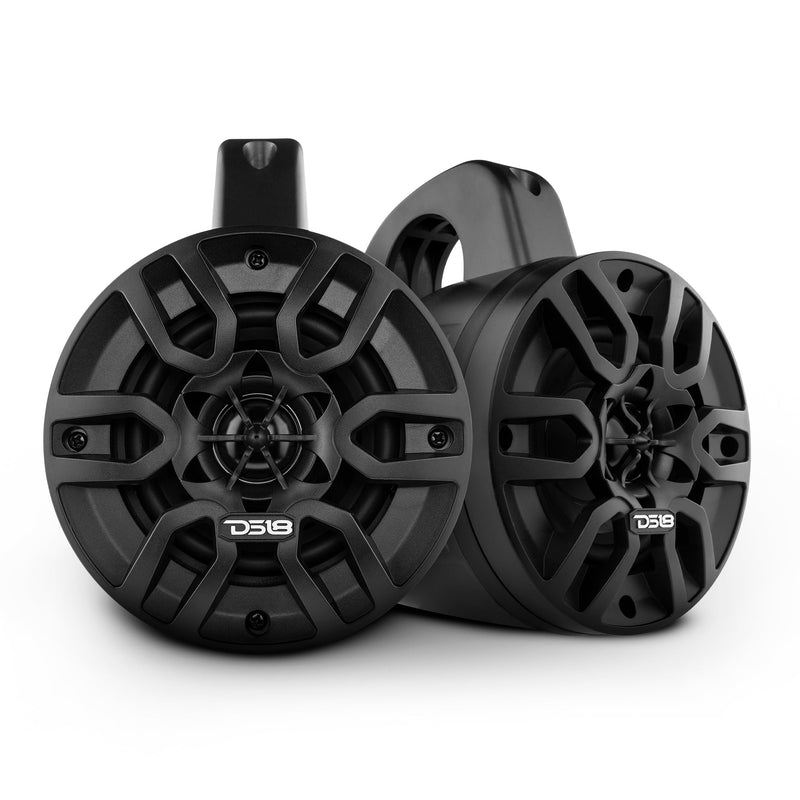 Load image into Gallery viewer, MP 4" Amplified With Bluetooth Wakeboard Tower Speakers 40 Watts Rms -Black