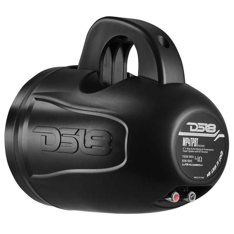 Load image into Gallery viewer, MP 4" Amplified With Bluetooth Wakeboard Tower Speakers 40 Watts Rms -Black