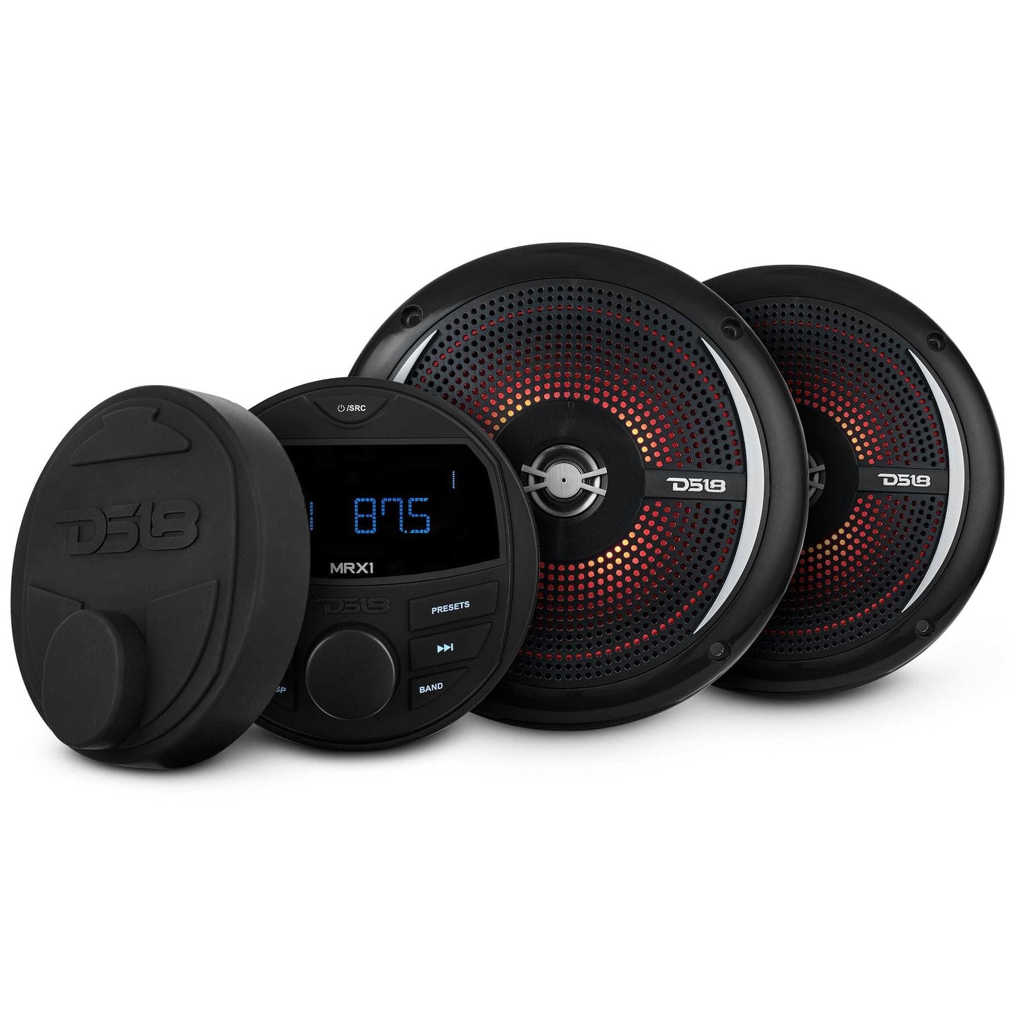 Marine and Powersports Headunit and 6.5" Marine Speaker Package (MRX1 and 2 X NXL-6SL/BK) - Black - Skoutley Outdoors LLC