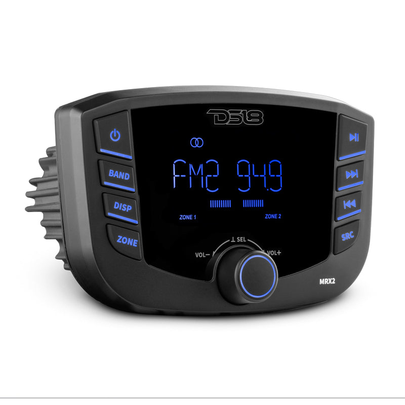 Load image into Gallery viewer, Marine and Powersports Headunit 3" LCD screen , 2 Zones, 4 volts Output, BT, RDS 4X50 Watts