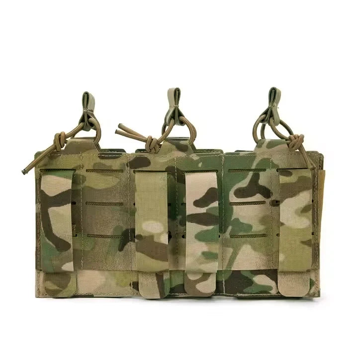 Load image into Gallery viewer, MUCTAC 1050D Nylon Laser Cut Triple Mag Pouch, Molle Compatible – Multicam