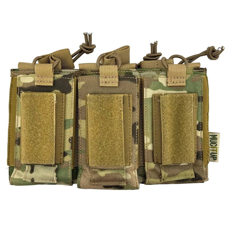 Load image into Gallery viewer, MUCTAC Kangaroo Triple Mag Pouch – 1000D Nylon, Holds 3 - 5.56 & 3 - 9mm Mags – MC