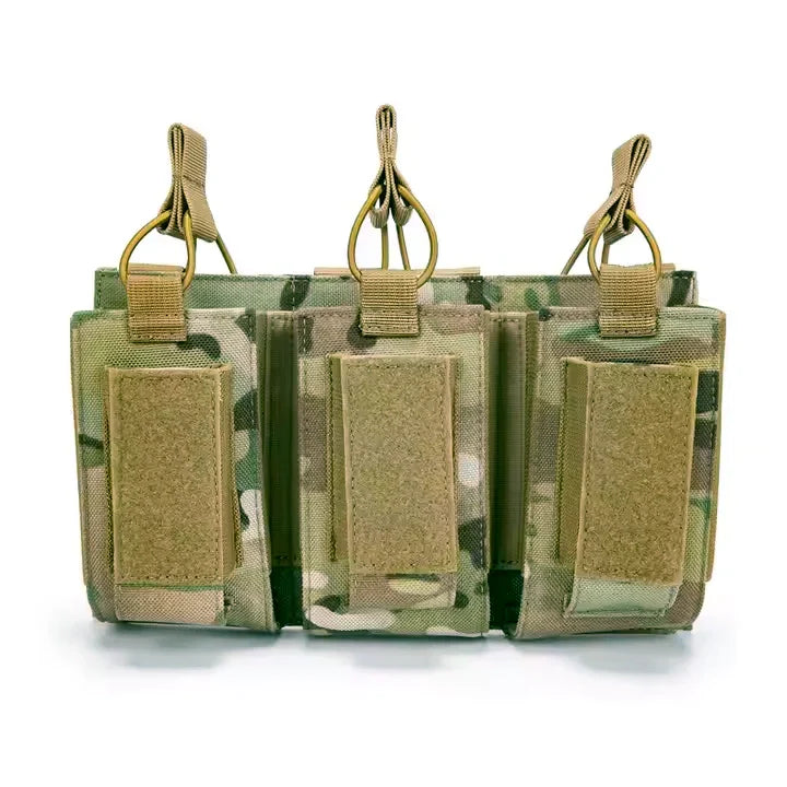 Load image into Gallery viewer, MUCTAC Kangaroo Triple Mag Pouch – 1000D Nylon, Holds 3 - 5.56 & 3 - 9mm Mags – MC